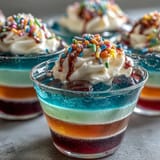 Rainbow Jello Cups for Kids