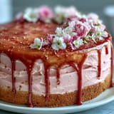Bridal Shower Rosé Velvet Cake boasts delicate pink layers and elegant gold drip.