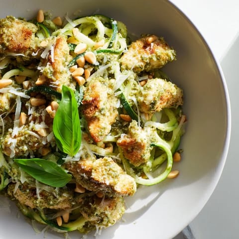 Pesto Zucchini Chicken Bowl
