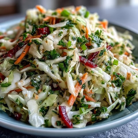 Vibrant Sauerkraut Slaw in a white bowl, featuring fermented cabbage, shredded carrots, and red bell peppers with a light apple cider vinaigrette.