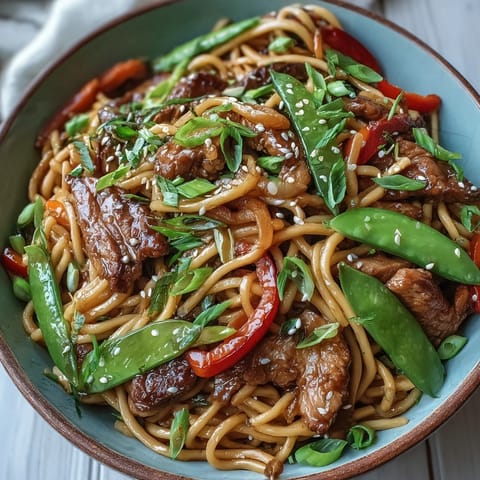 Pork Noodle Stir-Fry