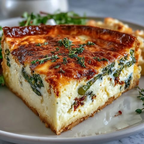 A golden quiche filled with tender asparagus and creamy Brie, ideal for a festive Mother's Day brunch.