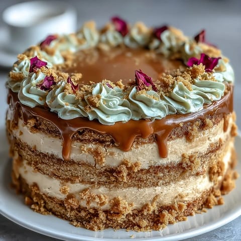Showstopping Taurus Cake with floral buttercream and rich butterscotch layers.
