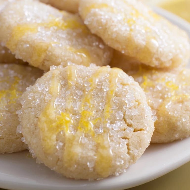 Freshly baked Lemon Sugar Cookies, buttery and soft, featuring a zesty lemon flavor and sweet glaze.