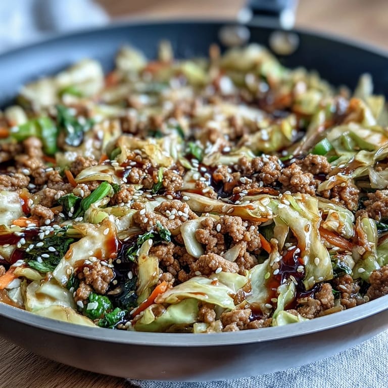 Quick Egg Roll in a Bowl meal prep idea showcasing a one-pan stir-fry with protein, veggies, and bold flavors for busy weeknights.