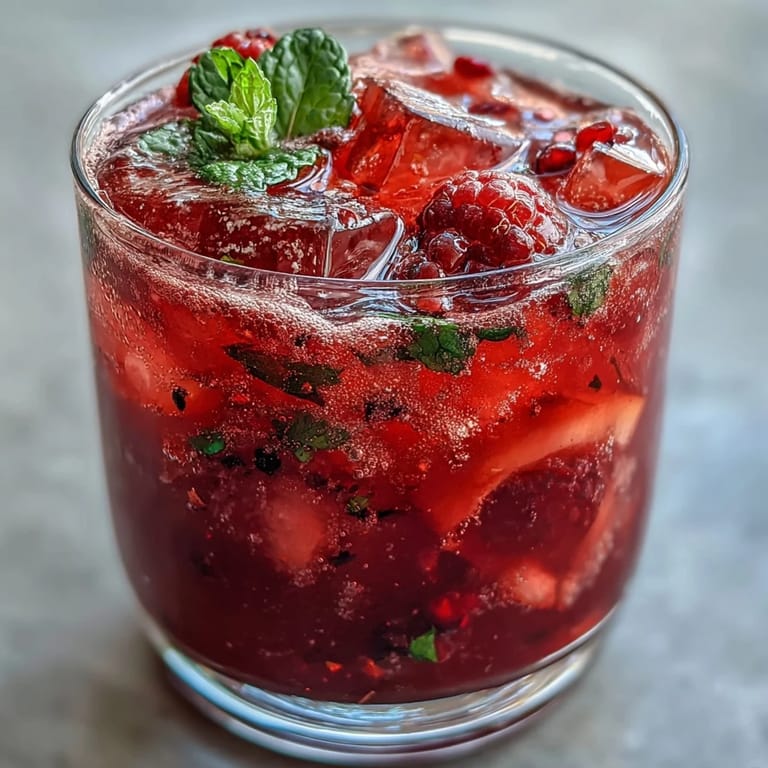 Vibrant Raspberry Lemon Spritz Mocktail featuring muddled berries, bright citrus, and bubbly sparkle for a nonalcoholic treat.
