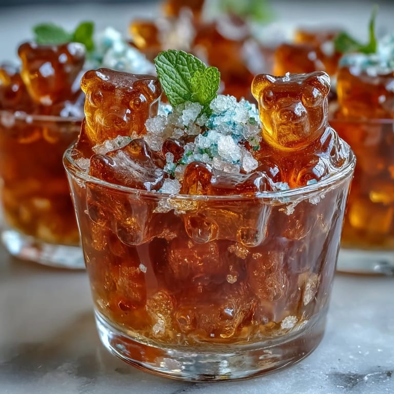 Sweet and tangy Gummy Bear Lemonade Jelly Cups, a refreshing and playful dessert.