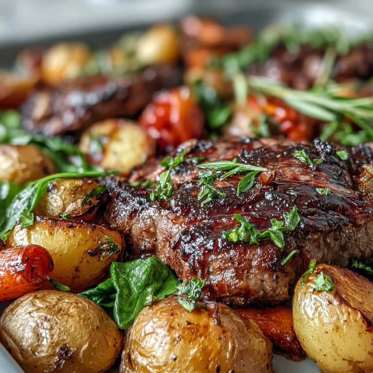 Easy Father's Day Steak and Potato Sheet Pan Dinner, perfectly cooked for Dad.