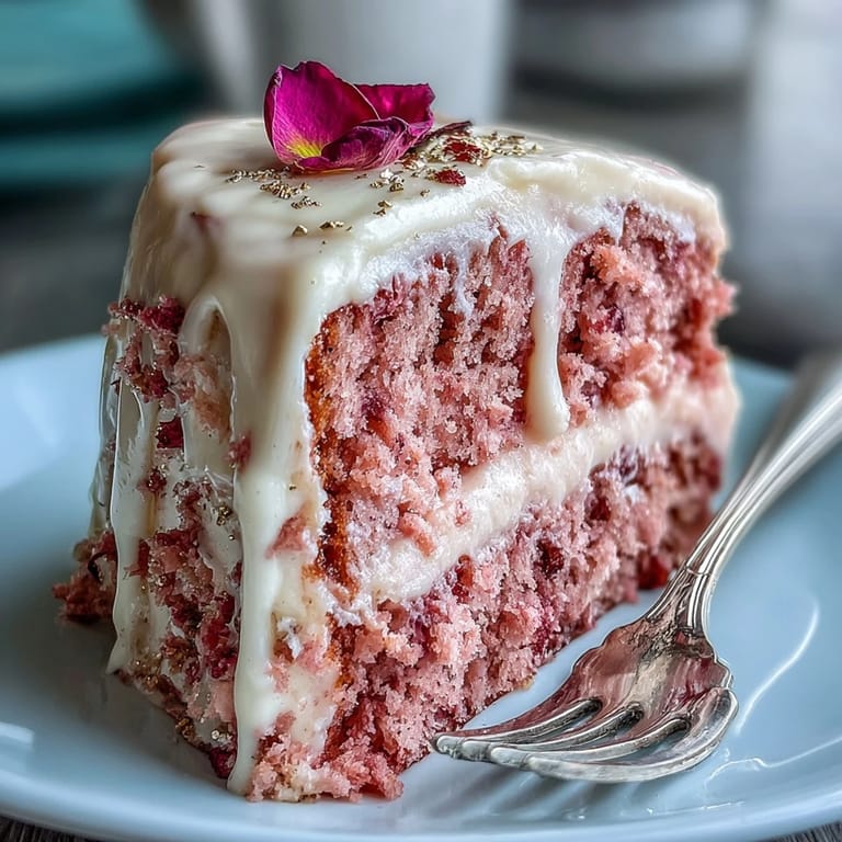 A festive Bridal Shower Rosé Velvet Cake, beautifully frosted and decadently adorned.