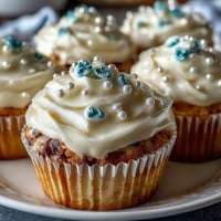Cancer Birthday Cupcakes with pearl fondant toppers, elegant dessert for celebrations.